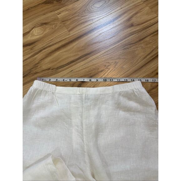 Flax linen white relax fit pants size M - Picture 7 of 9